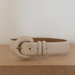 Vintage Cream Leather Belt by Liz Claiborne size small